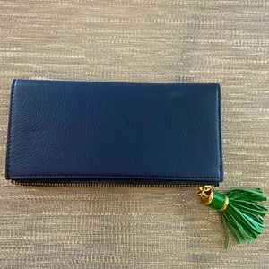 Navy Blue Leather Wallet